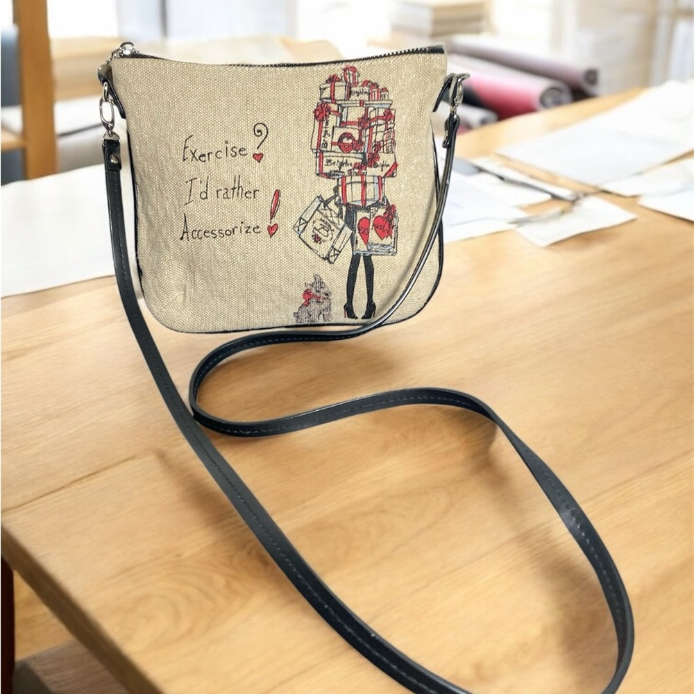 Brighton Stylish Beige and Black Women's Crossbody Bag